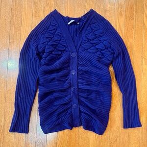 Stella McCartney Wool Cashmere Cardigan Sweater Purple Womens 40 Small 6 Artsy